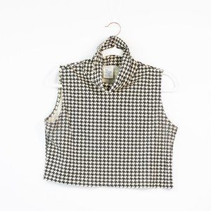 Vintage Sleeveless and Cropped Houndstooth Top